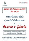 [Intitolazione della Casa del Volontariato a Marco e Gloria]