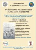 [80° ANNIVERSARIO DELLA DEPORTAZIONE DI ANNA PAPAIS DI CORDOVADO]