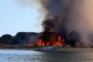 [Pineta vicino al faro di Bibione divorata da un incendio]