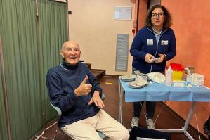 [Campagna vaccinale contro l'influenza, il testimonial e primo vaccinato all'Ulss 4, Mino, 97 anni: